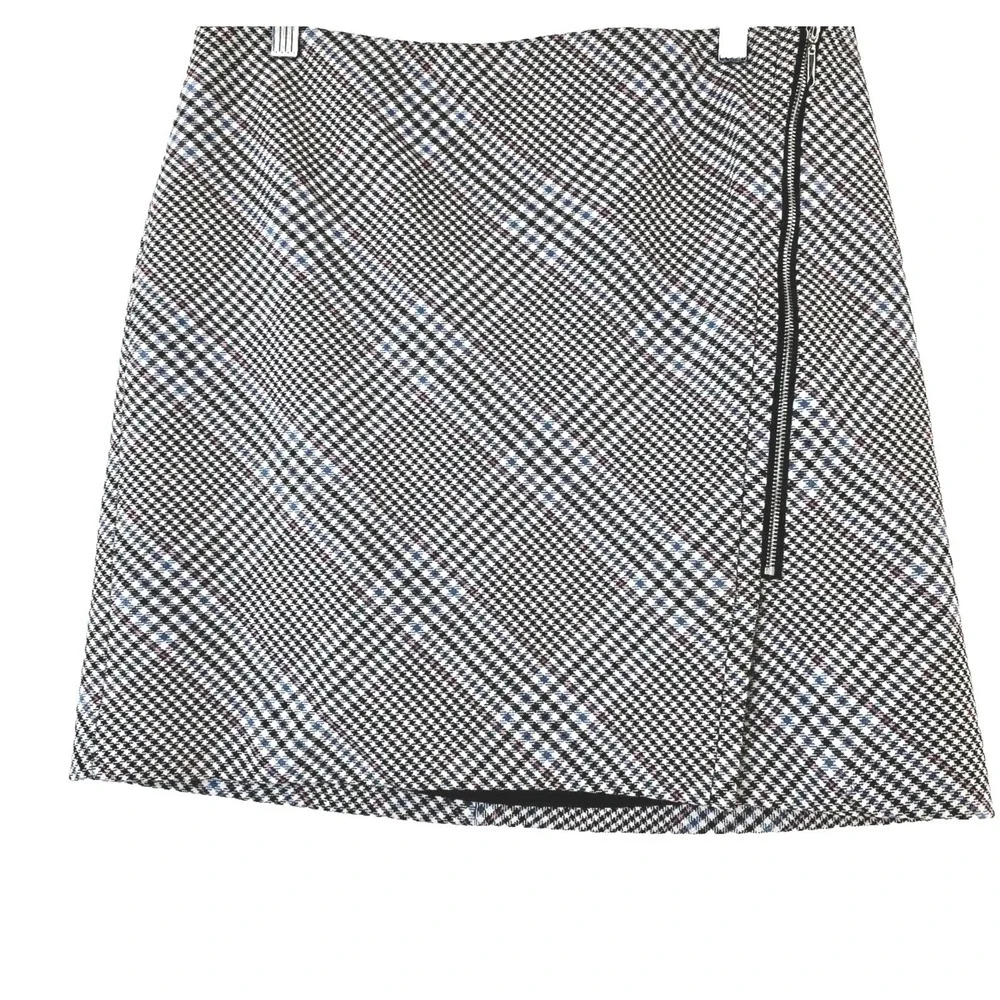 White House Black Market Plaid Mini Skirt Women's 8‎ Checkered Plaid Zipper Y2K